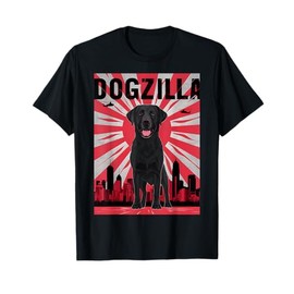 Funny Retro Japanese Dogzilla Black Labrador Retriever T-Shirt
