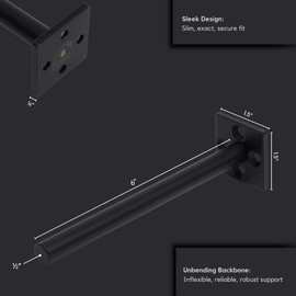 Rose's Rustics Heavy Duty Floating Shelf Bracket 6 Inch Rod (6 Pcs) Solid Steel Hidden Shelf Brackets for Floating Wood Shelves - Blind Shelf Support - Mounting Hardware Included - 1.5 Inch