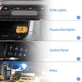 Parking Light Adapter to LED Headlight Only Plug n Play Harness for Chevy Silverado GMC Sierra 1500 Pre-Refresh, Chevy Silverado GMC Sierra 2500 3500 Pre-Refresh Power for Grille Lights Backlights