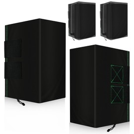 Yexcend 2 PCS Outdoor Speaker Cover, Wall Mounted Speaker Cover Weatherproof Waterproof UV Resistant and Dustproof 600D Oxford Cloth, Black(H 16" x W 10" x D 12")