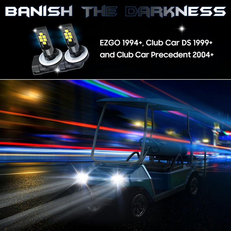 10L0L Golf Cart Headlights Bulb for EZGO 1994-up, Club Car