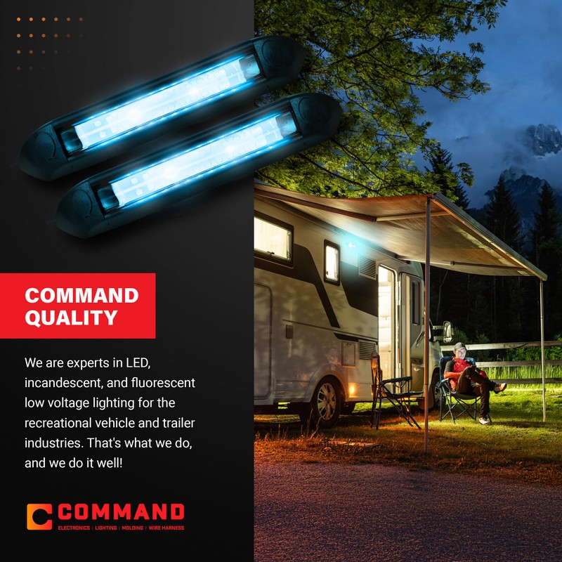 Command Electronics 12V LED Exterior Extruded Porch Light - Surface