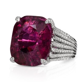 THJEW Female Big Red Square Ruby Stone Ring,Silver Large Exaggerated Cocktail Party Red Crystal Gemstone Ring,Wedding Engagement Stone Ring Jewelry Gift for Women Her (Ring_A, 8)