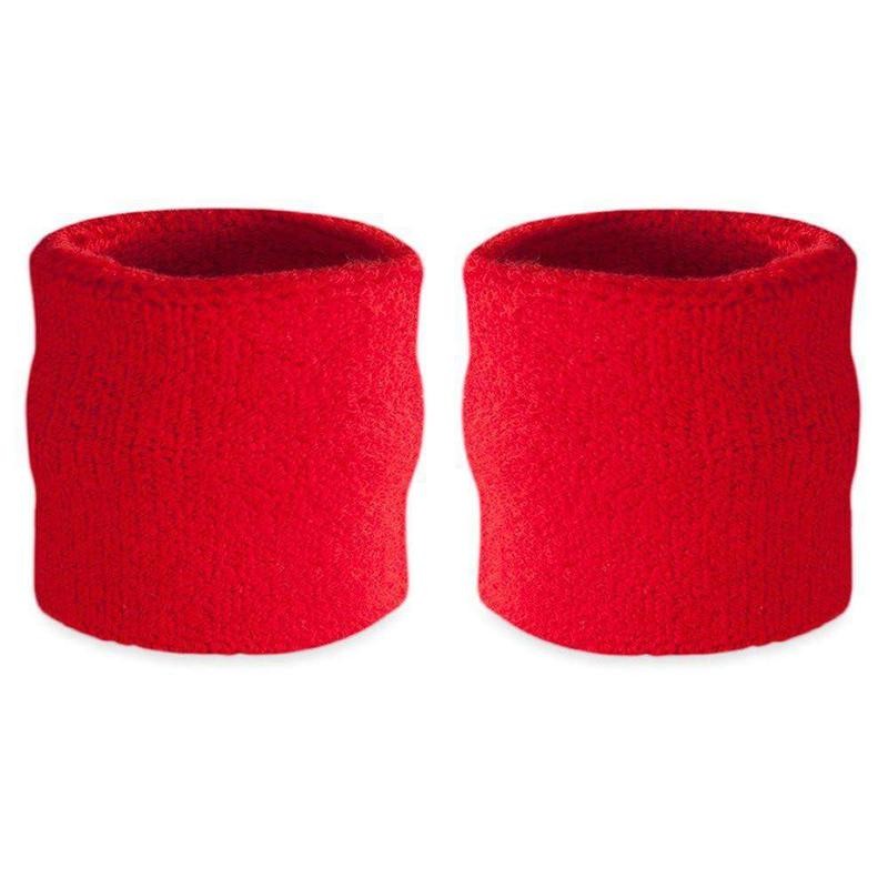 Premium Terry Cloth Cotton Wristband Pair - Color: Neon Pink