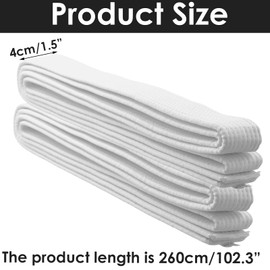 Daelesr Pack of 2 Judo Karate Belts, Aikido Belt, Taekwondo Belt, White, 260 cm, Budo Belt, Judo Cotton, Martial Arts Wrestling Belt, White Karate Jiu-Jitsu Belt