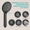 AULEEND Shower Slide Bar Handheld Shower Head with Hose, 5-Function