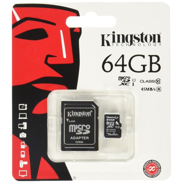 Kingston Technology SDCX10/64GB 64 GB micro SDXC Class 10 Flash