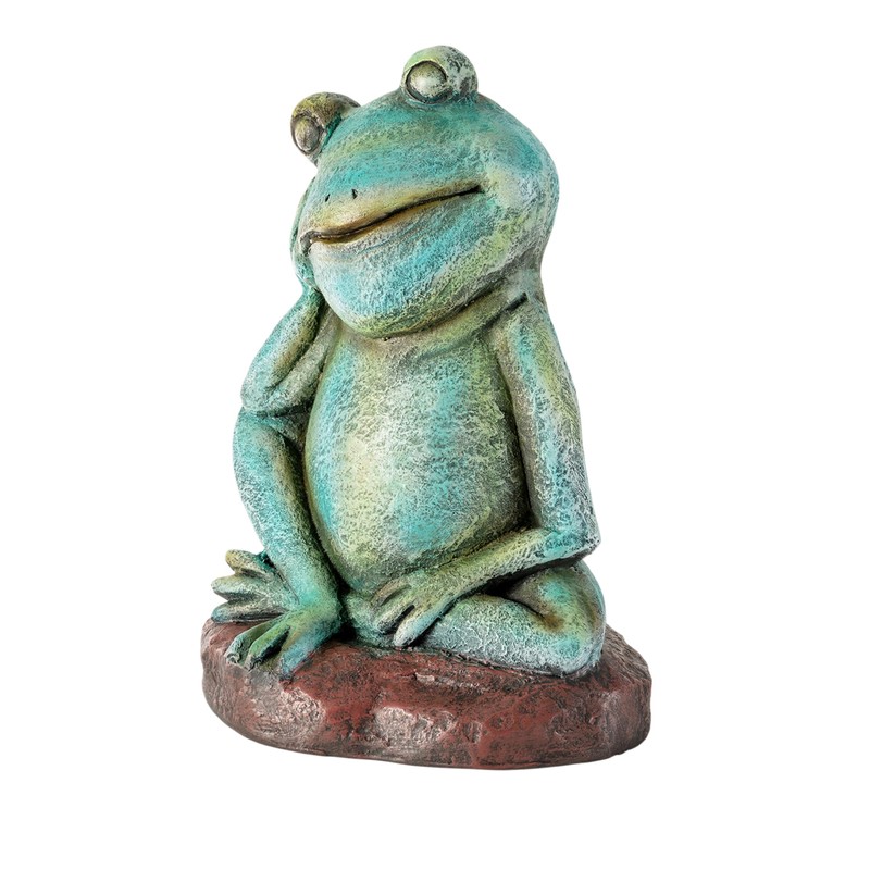 Alpine Corporation ZEN722 15" Thinking Frog Garden Statue – Whimsical