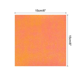 sourcing map 50 Sheet Glitter Origami Paper 6x6 Inch Shiny Sparkly Square Folding Paper 15x15cm Iridescent Paper for DIY Art, Craft Decor, Orange