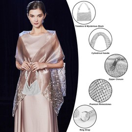 JIAN YA NA Rhinestone Purse Sparkly Women Evening Bag Fashion Shoulder Bag Crossbody Handbags for Wedding Party Engagement