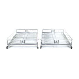 Origami 2-Pack Steel Sliding Pullout Drawer & Cabinet Organizer, Adjustable 13"-21" Width