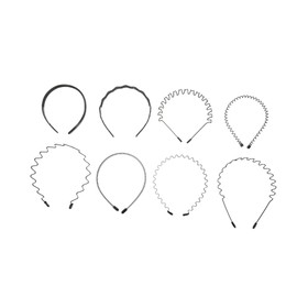IWOWHERO 8pcs Wavy Metal Headbands for Men Elastic Hair Accessories for Outdoor Sports Comfortable and Stretchable Design for Motorcycling Hiking and Daily Use