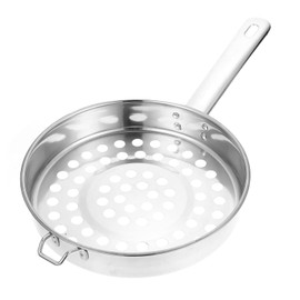 UPKOCH Big Hole Cold Shrimp Colander Skimmer ladle Spoon Strainer Kitchen mesh Spider Slotted ladle deep Metal Sink Drainer Stainless-Steel Filter Household Stainless Steel Baby Fry Pan