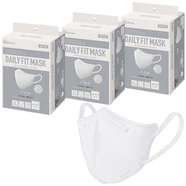 [アイリスオーヤマ] JIS規格適合品 マスク 90枚 不織布 立体マスク 個包装 カラーマスク デイリーフィットマスク ふつうサイズ 血色マスク 秋用マスク チーク 3Dマスク 30枚入りx3 RK-F30SW ホワイト