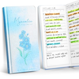 Toplive To Do List Notebook, Glitter Gradient To Do Notepad, Simplified Undated Office School Supplies Daily Tasks Checklist 192 Pages Pocket Daily Planner for Women Girls, Blue Myosotis