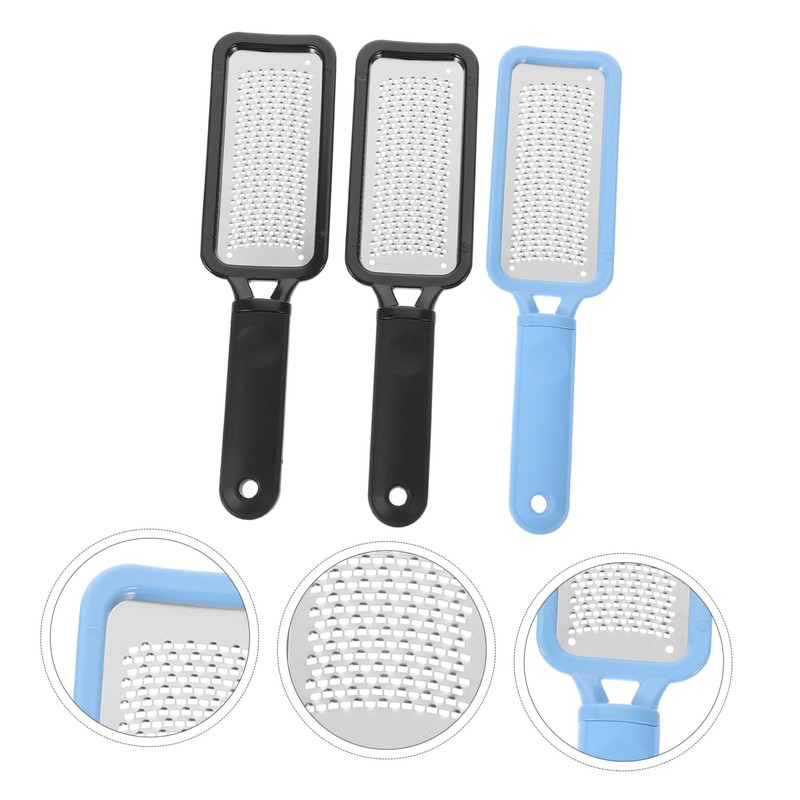 Baluue 3pcs Stainless Steel Foot File Double-sided Callus Remover Tool