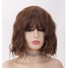LEMEIZ Copper Brown Wigs for Women, Short Hair, Short Curly