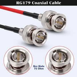 CAPChang 3G HD SDI Cable BNC Cable 1FT/12inch 75 ohm for Cameras BMCC Video Equipment Supports HD-SDI 3G-SDI 4K 8K SDI Video Cable (Straight,Black+Red,2Pcs)