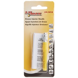 LUMAX LX-1416 Silver 18G 2 1/2" Long Stainless Steel Grease Injector Needle with Cap, Ideal for Lubricating in Very Tight Places Like Sealed Bearings and Universal Joints