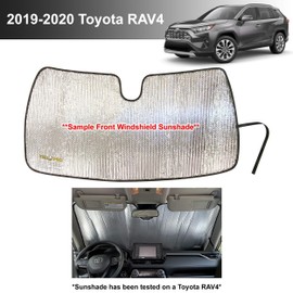 YelloPro Custom Fit Front Windshield Sunshade Protector for 2019 2020 2021 Toyota RAV4 SUV Crossover, LE XLE Premium Limited XSE Hybrid Adventure, Sun Shade Accessories, Made in USA