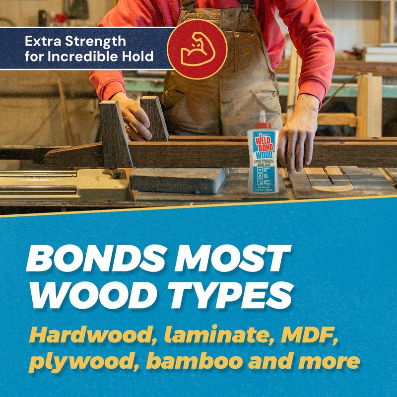 Extra Strength Wood Glue for Woodworking, Furniture Repair, Crafts, Carpentry,
