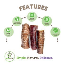 Nature Gnaws Nature Gnaws Beef Trachea Crunch Wraps for Dogs (3 Count) - Long Lasting Natural Beef Jerky Dog Chew Bones - Rawhide Free