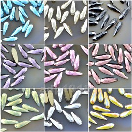 AD Beads 3x10mm Czech Crystal Rhinestones Flatback Nail Art Decoration (05 Yellow Opal, 50 Pcs)