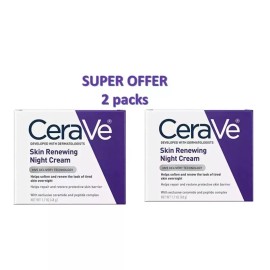 Cerave 2- Pack-  CeraVe Skin Renewing Night Cream Peptide Complex NEW! IN BOX!
