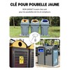 SOSALUK Triangle Trash Bin, Key Triangle for Bin, Yellow, Metal
