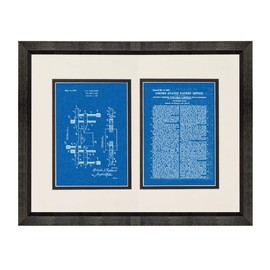 Toolmaker's Clamp Patent Art Blueprint Print in a Beveled Black Wood Frame with a Double Mat (20" x 24") M14517