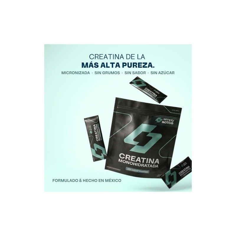 Creatina Monohidratada en Polvo - 30 Sticks Individuales | Sin