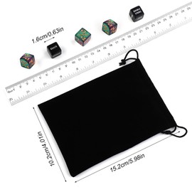 BOXOB 48stk Fähigkeiten-Schlüsselwörter-Zählwürfel, Kreaturenstatistik-Buff Loyalitätswürfel-Token Magic Life-Zähler für MTG TCG Kartenspielzubehör mit Samtbeutel Tischspiele Versammlungspartys
