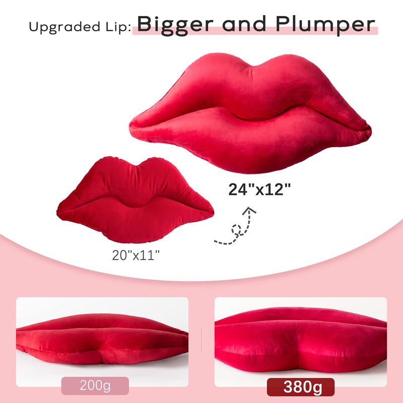 Ashler Lips Throw Pillows Smooth Soft Velvet Insert Included, Lip