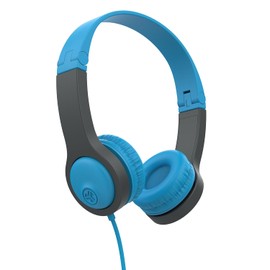 Audífonos JLab JBuddies plegables con cable para niños Gen 2, azul/gris, audífonos para niños pequeños, aislamiento de ruido, seguros para niños, limitación de volumen, para niños de 2 años en