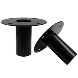 Hordion 2 pcs Speaker Stand Top Bracket, 107 * 80mm/4.21 * 3.15 Inch Metal Speaker Mounts Hat, Black Studio Speaker Mount for Stand Pole