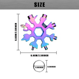 2 Pcs 18 in 1 Snowflake Multi Tool, Snowflake Multitool, Stainless Steel Snowflake Handy Tool, Screwdriver Spanner and Bottle Opener etc Adventure Tool for Outdoor Travel Camping（Multicolor）