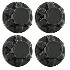 Set of 4 - PHOENIX QT655BHN-x4, Black ABS Hub Covers fit hubs with Six 13/16" Lug Nuts on 5.5" Bolt Circle
