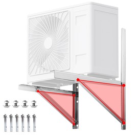 Mini Split Wall Mounting Bracket for 9000-24000 BTU Condenser, POIUNA Stainless Steel Ductless Mini Split Bracket up to 507 lbs for Air Conditioner Heat Pump Systems HVAC, Compressor