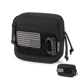 CLTAC Tactical Utility Admin Pouch Compact Molle Pouch EDC Tool Bag Versatile Organized Modular Pouches Include US Flag Patch & D-Ring