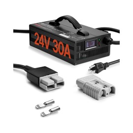 VEVOR Forklift Battery Charger, 24V, 30A Smart Fully-Automatic Lead-Acid Battery Charger, 24 Volt Trickle Charger with Anderson Plug, Cooling Fan, OLED Display, for Forklift Golf Cart Floor Scrubber