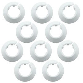 Moicstiy 10 Pcs Water Pipe Cover Decoration, 32 mm Plastic Escutcheon, White Pipe Cover Radiator for Wall Pipe Tube Decoration (1-1/4 Inch)