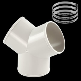 Duct Connector 3 Way Duct Splitter Exhaust 4 Inch ABS Reducer with 3 PCS Hose Clamps for Increaser Fan Dryer Vent Hose Y Shape Duct Adapter Splitter