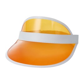 Sun Visor Hat Women Men, Clear Plastic Poker Visors, Tennis Beach Sport Sunshade Hat Bicycle Sunhat Headwear (Orange, ONE Size)