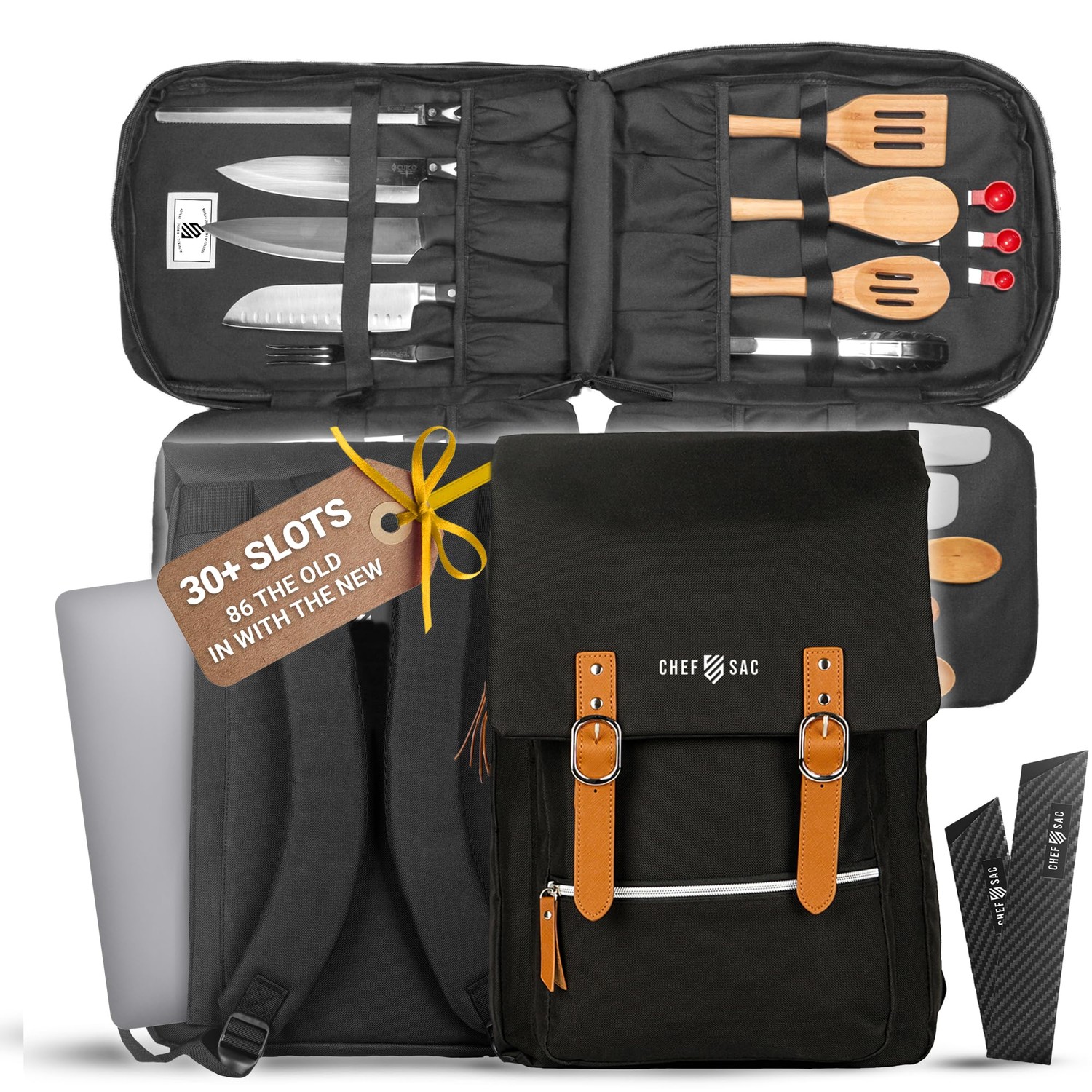 Chef Sac Chef Knife Bag Vintage Backpack | 30+ Pockets for Knives and ...