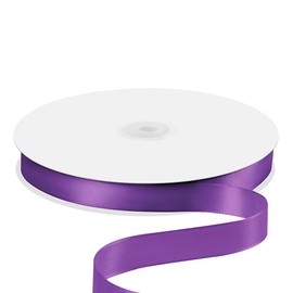 Quhora 5/8" x 100 Yards Satin Ribbon - Purple Silk Ribbon with Spool - Ideal for Gift Wrapping, Floral Bouquets, Crafts, Wedding Party Decorations, Christmas and Sewing Projects