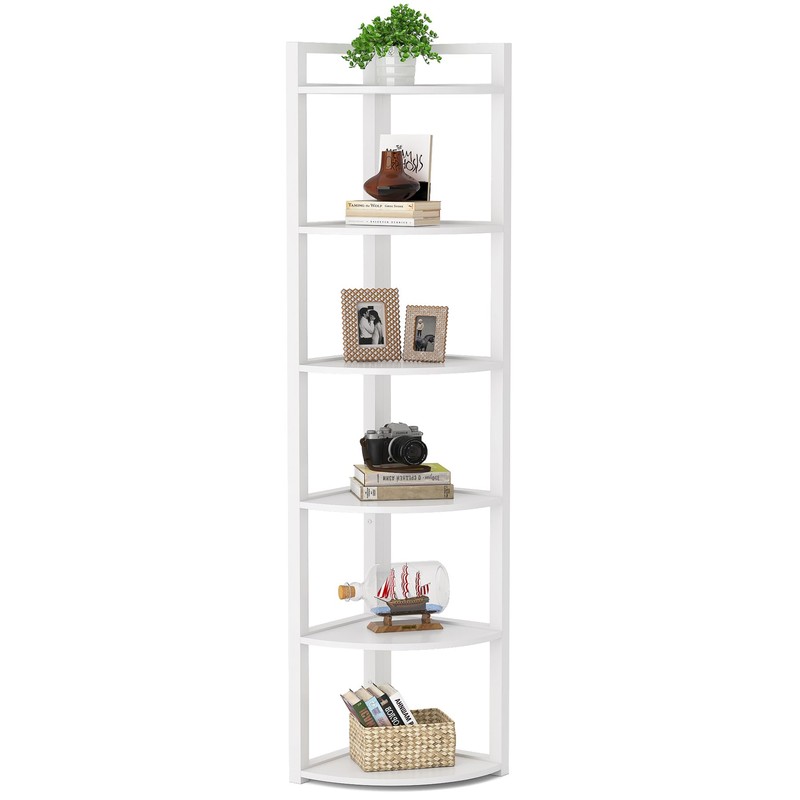 Tribesigns 6 Tier Corner Shelf, 70.9 Inch Tall Corner Bookshelf