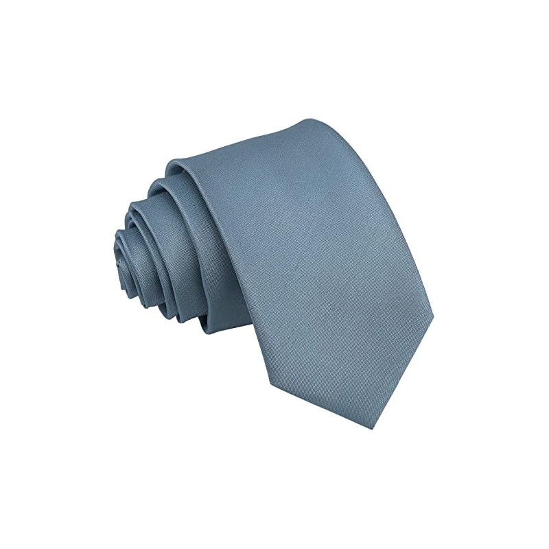 DQT Men's Plain Shantung Wedding Formal Slim Tie - Dusty