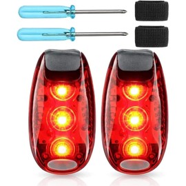 KEWAYO LED Safety Light Set of 2, Flashing Light School Bag Light, Clip Reflector Backpack Light Running Light, Safety Light for Children Backpack, Jogger, Pram