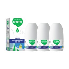 Siveno, All Natural Deodorant Roll-On | Aluminum Free Deodorant for Men | Organic, Vegan | Fresh, Non Staining, Non Irritating | Cruelty Free, Non Toxic, Paraben Free | Men, Pack of 3