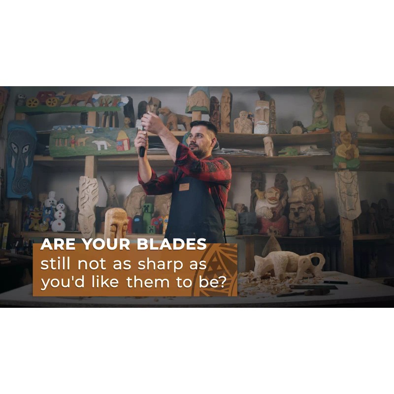 Hutsuls Leather Strop for Knife Sharpening 3"x9" Double Sided Paddle